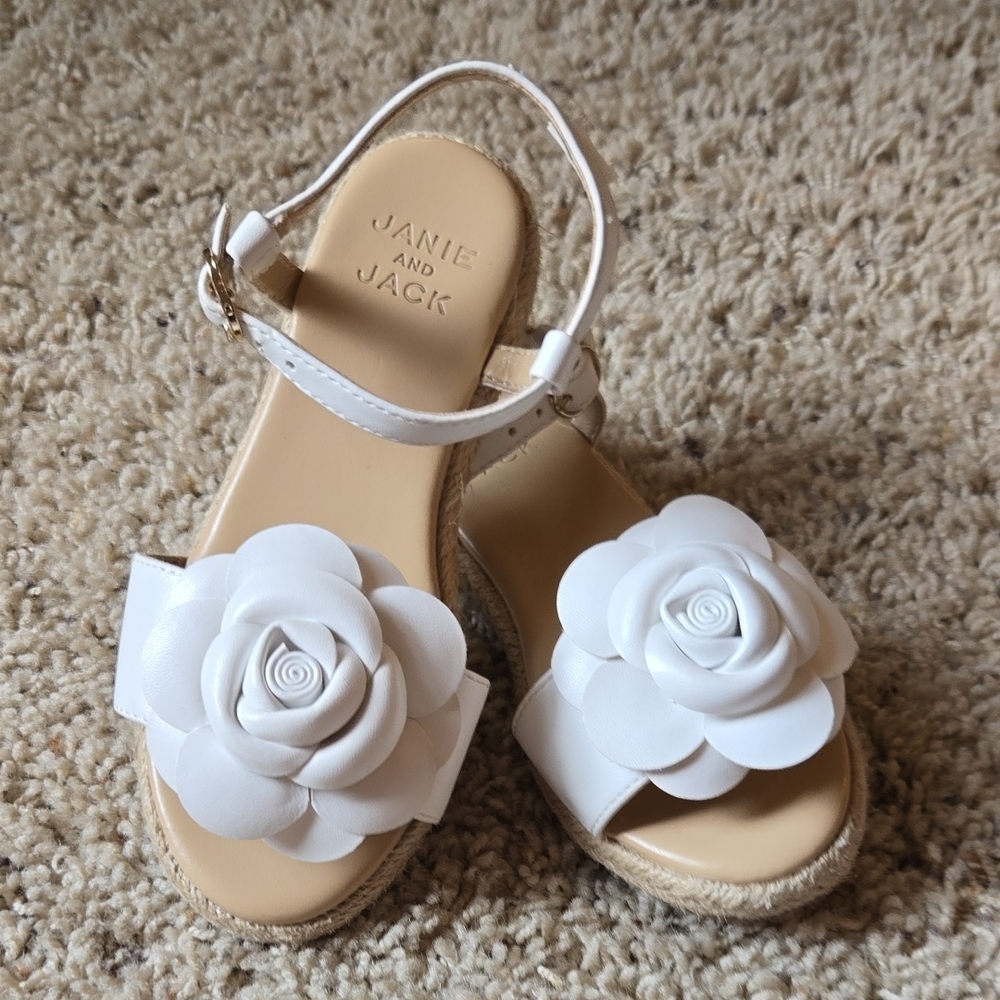 Janie and Jack Ivory Rose Sandals